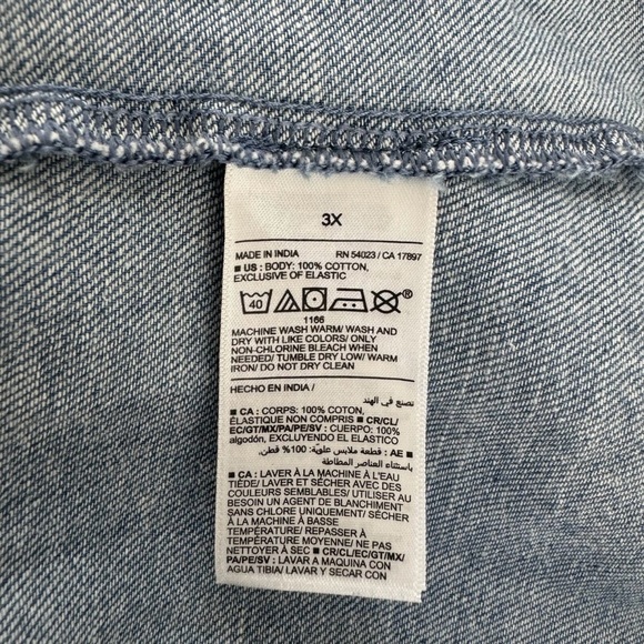 Old Navy Womens Dress Size 3X Blue Chambray Denim Midi Smocked Waist Cottagecore - Picture 11 of 16